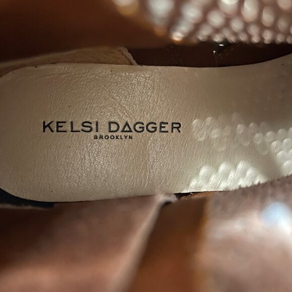 Kelsi Dagger Brooklyn Women's Alaska Brown Leather Perforated Ankle Booties 6.5 - Picture 8 of 10